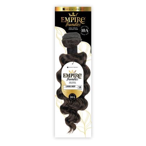 Sensationnel Empire 10A Virgin Human Hair – Loose Deep (Natural Black, Soft Curls, Tangle - Free) – 12” to 28” - Beauty Exchange Beauty Supply