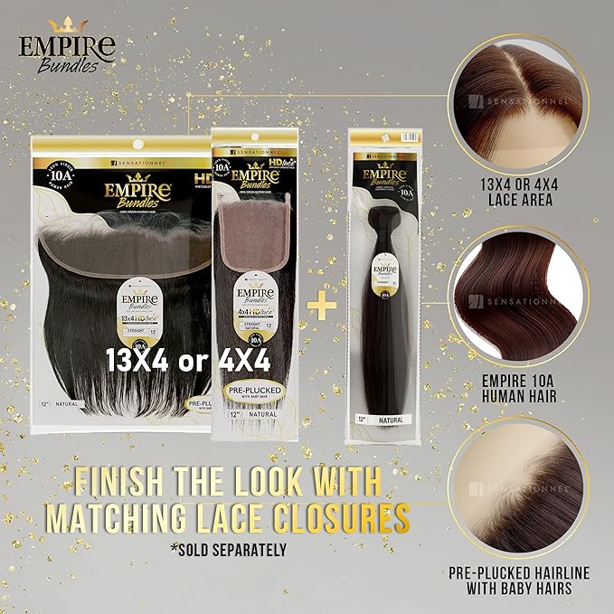 Sensationnel Empire 10A Virgin Human Hair – Straight (Natural Black, Sleek & Tangle - Free) – 12” to 28” - Beauty Exchange Beauty Supply