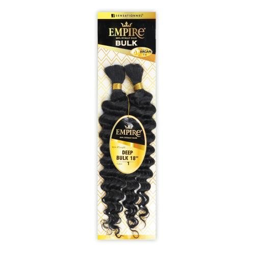Sensationnel Empire Bulk Braiding – Deep Human Hair Braids 18" | Soft, Curly, Tangle - Free | For Knotless, Boho Box & Loose Wave Styles - Beauty Exchange Beauty Supply