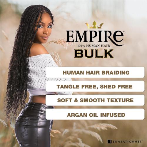 Sensationnel Empire Human Hair – Deep Body Bulk 18" | Soft, Voluminous, Tangle - Free | For Braids & Crochet Styles - Beauty Exchange Beauty Supply