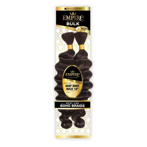 Sensationnel Empire Human Hair โ Deep Body Bulk 18" | Soft, Voluminous, Tangle - Free | For Braids & Crochet Styles - Beauty Exchange Beauty Supply