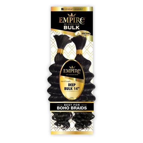 Sensationnel Empire Human Hair – Deep Bulk 14" | Soft, Voluminous, Tangle - Free | For Braids & Crochet Styles - Beauty Exchange Beauty Supply