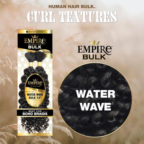 Sensationnel Empire Human Hair – Water Wave Bulk 14" | Soft, Defined, Tangle - Free | For Braids & Crochet Styles - Beauty Exchange Beauty Supply