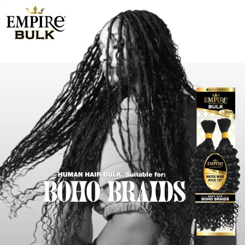 Sensationnel Empire Human Hair – Water Wave Bulk 14" | Soft, Defined, Tangle - Free | For Braids & Crochet Styles - Beauty Exchange Beauty Supply