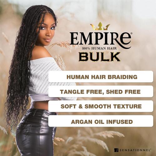 Sensationnel Empire Human Hair – Water Wave Bulk 22" | Soft, Springy, Tangle - Free | For Braids, Crochet & Boho Styles - Beauty Exchange Beauty Supply
