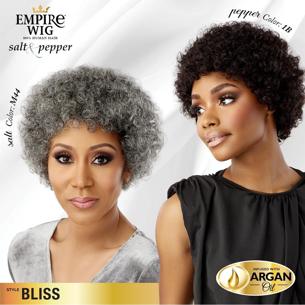Sensationnel Empire Human Hair Wig โ Salt and Pepper Bliss | Heat Safe + Contouring Mesh Cap - Beauty Exchange Beauty Supply