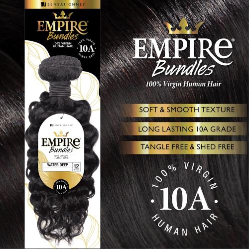 Sensationnel Empire Virgin Human Hair - Water Deep (Natural Black, Tangle - Free, Long - Lasting Curls) – 14” to 28” - Beauty Exchange Beauty Supply