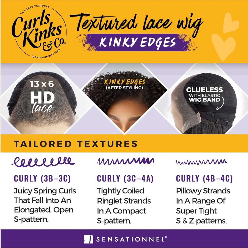 Sensationnel Kinky Edges 13×6 HD Lace Wig – Kinky Coily 16″ - Beauty Exchange Beauty Supply