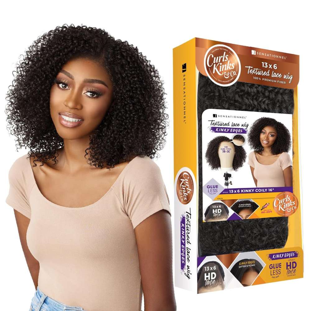Sensationnel Kinky Edges 13×6 HD Lace Wig – Kinky Coily 16″ - Beauty Exchange Beauty Supply