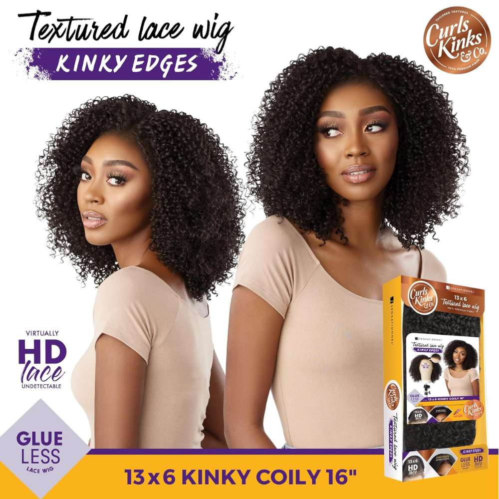 Sensationnel Kinky Edges 13×6 HD Lace Wig – Kinky Coily 16″ - Beauty Exchange Beauty Supply