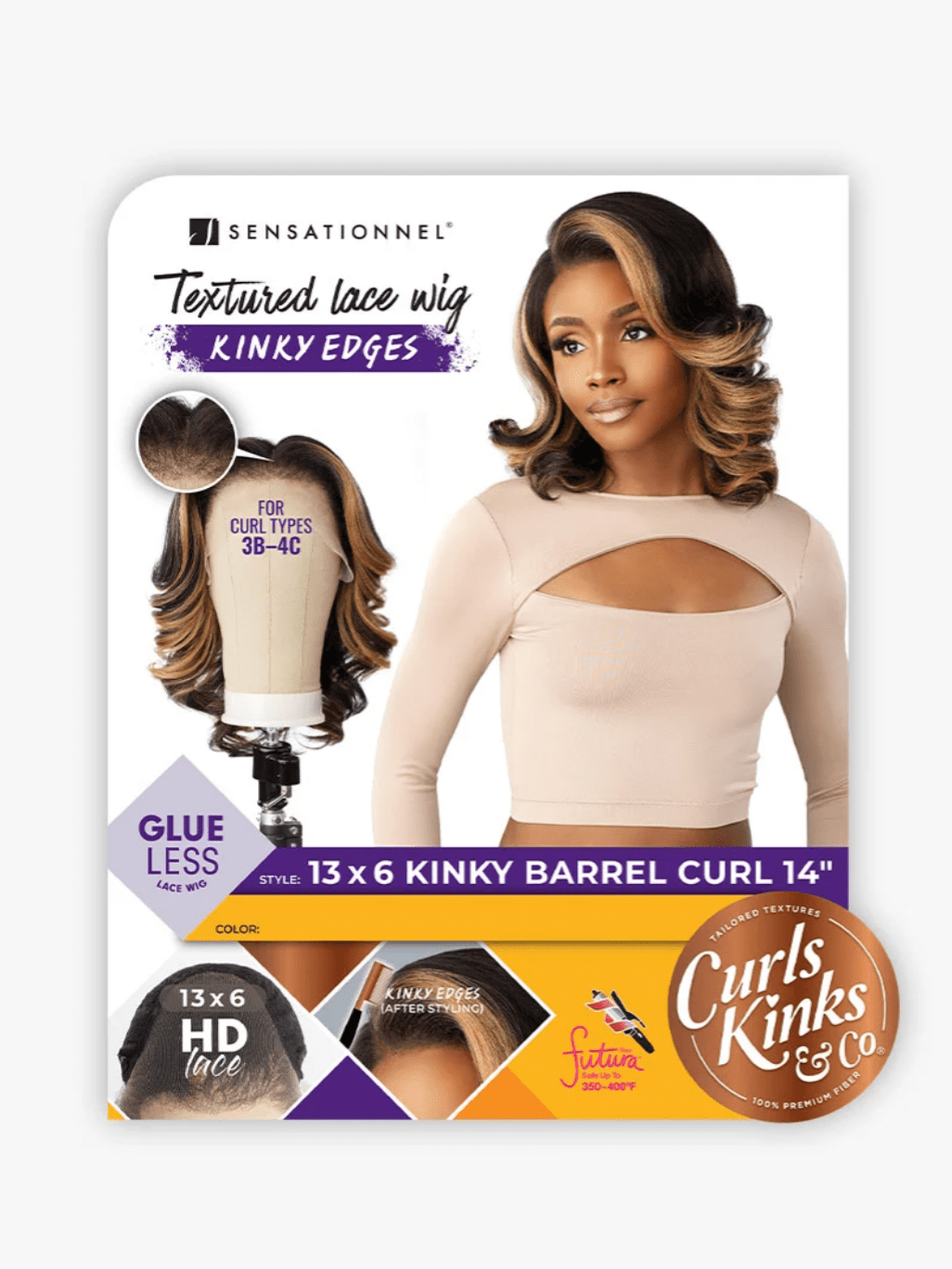 Sensationnel Kinky Edges 13x6 – Kinky Barrel Curl 14" - Beauty Exchange Beauty Supply