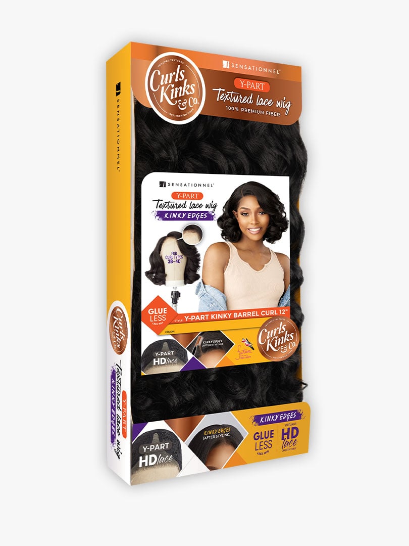 Sensationnel Kinky Edges Y - Part HD Lace Wig – Barrel Curl 12" - Beauty Exchange Beauty Supply