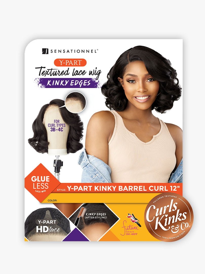 Sensationnel Kinky Edges Y - Part HD Lace Wig – Barrel Curl 12" - Beauty Exchange Beauty Supply