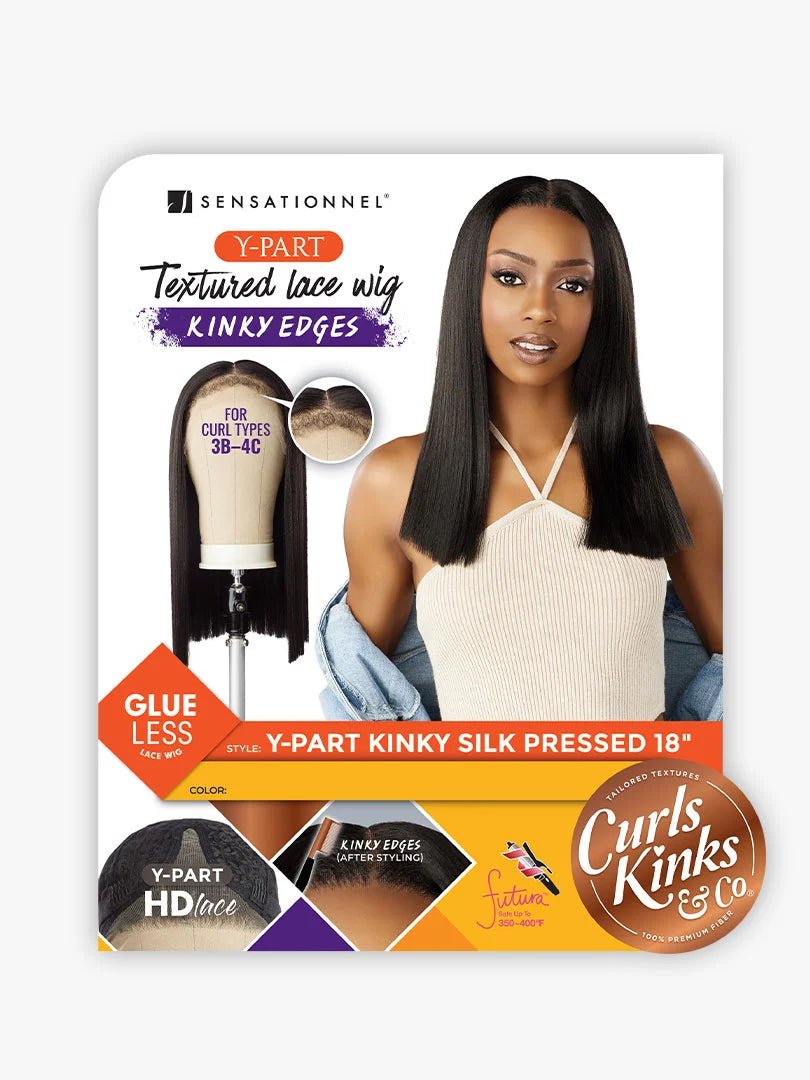 Sensationnel Kinky Edges Y - Part HD Lace Wig – Kinky Silk Pressed 18" - Beauty Exchange Beauty Supply