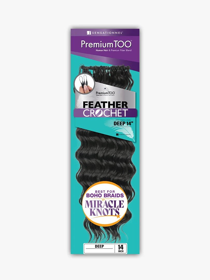 Sensationnel Premium Too Feather Human Hair Blend Crochet Deep Wave – 14" - Beauty Exchange Beauty Supply