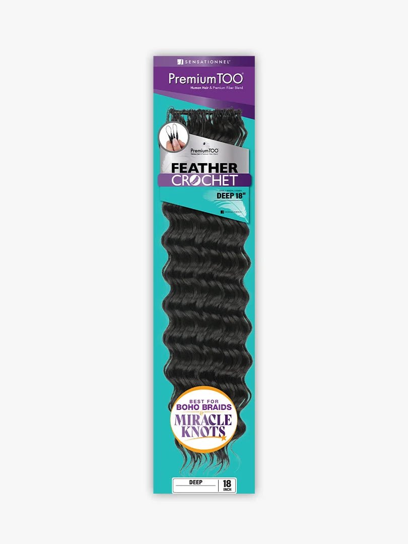 Sensationnel Premium Too Feather Human Hair Blend Crochet Deep Wave – 18" - Beauty Exchange Beauty Supply