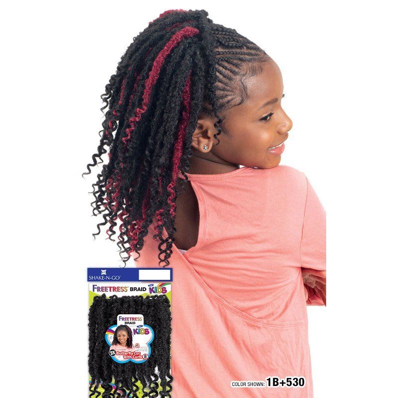 Shake n Go 3X Kids Butterfly Loc with Curls 8" – Pre - Looped, Soft Crochet Locs with Curls for Kids | Lightweight & Tangle - Free - Beauty Exchange Beauty Supply