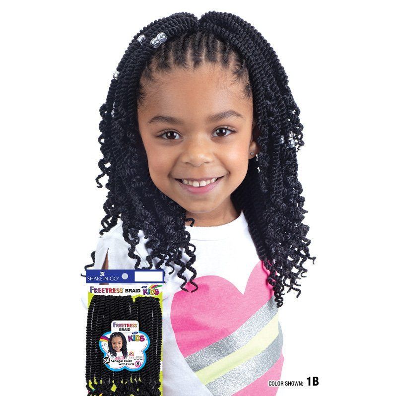 Shake n Go 3X Kids Senegal Twist with Curls 8" – Pre - Twisted Crochet Hair for Kids | Lightweight, Soft & Tangle - Free - Beauty Exchange Beauty Supply