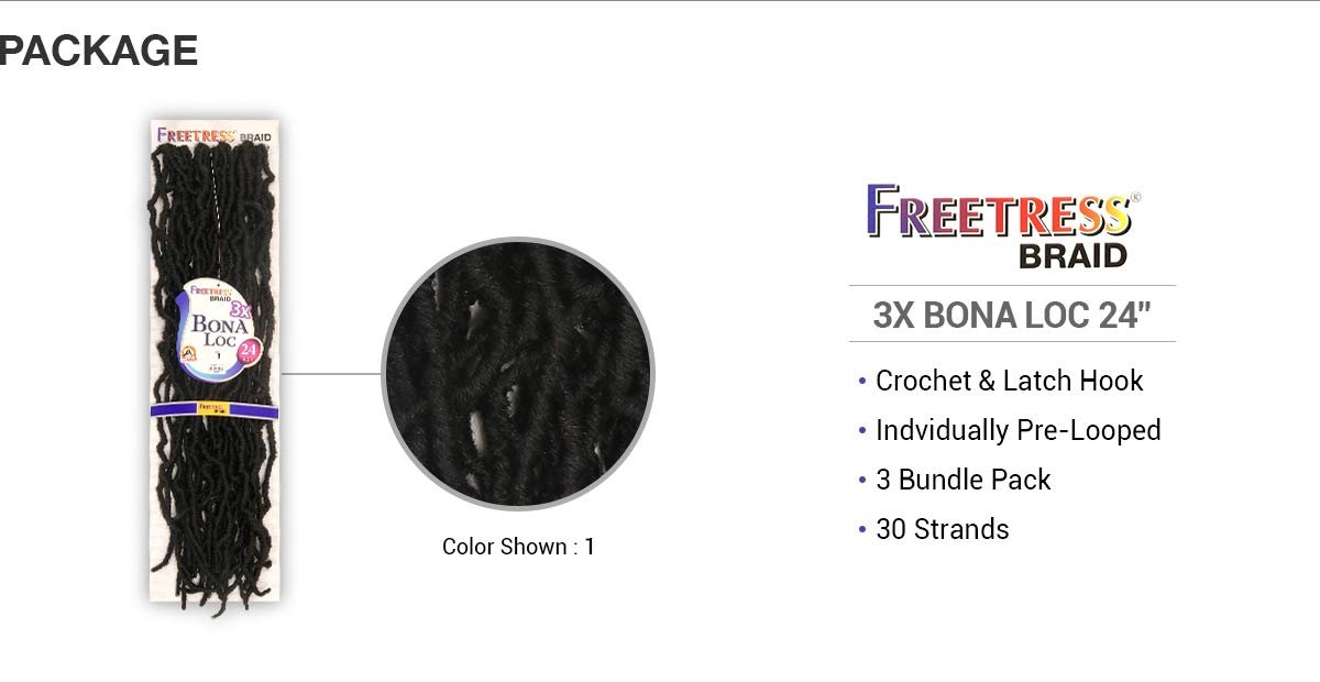 Shake n Go Freetress 3X Bona Loc 24" - Beauty Exchange Beauty Supply