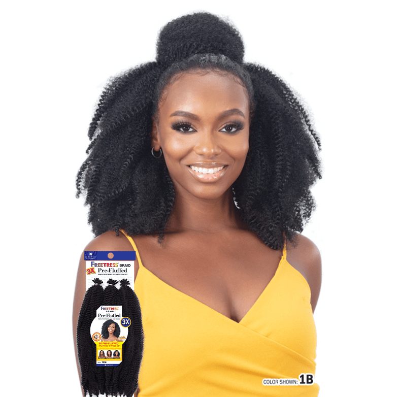 Shake n Go Freetress 3X Pre - Fluffed Poppin' Twist 16" – Pre - Stretched, Tangle - Free Hair for Twists & Braids | Soft, Lightweight & Easy to Use - Beauty Exchange Beauty Supply