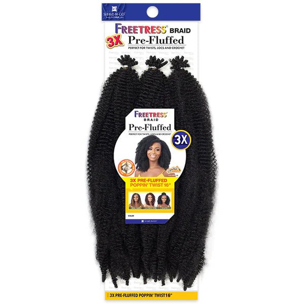 Shake n Go Freetress 3X Synthetic Braid - Pre - Fluffed Poppin' Twist 16" - Beauty Exchange Beauty Supply
