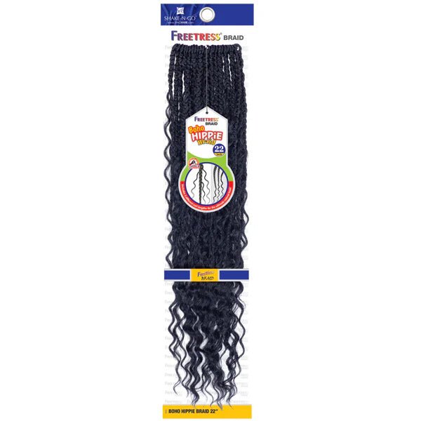 Shake n Go Freetress Boho Hippie Braid 22" – Pre - Looped Crochet Braid | Boho Locs with Loose Curls | Lightweight, Natural Look - Beauty Exchange Beauty Supply
