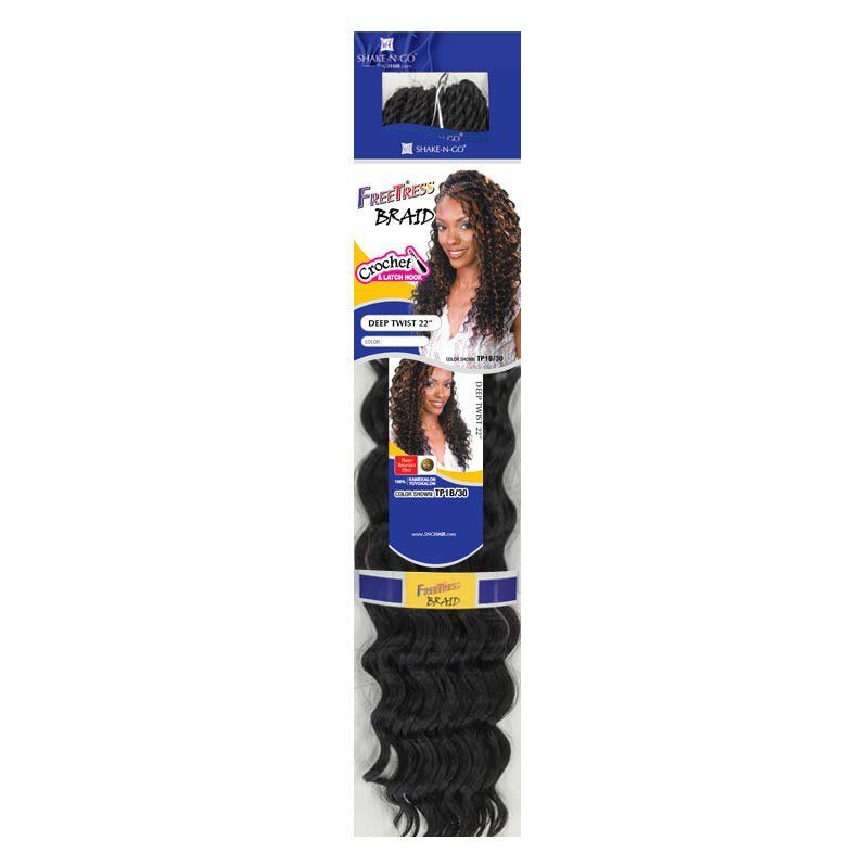 Shake n Go Freetress Deep Twist Bulk 22" – Crochet & Latch Hook Braiding Hair | Defined Deep Twist Curl Pattern - Beauty Exchange Beauty Supply