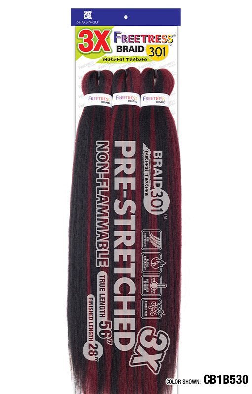 Shake n Go Freetress Synthetic Crochet Hair – 3X Braid 301 56″ - Beauty Exchange Beauty Supply
