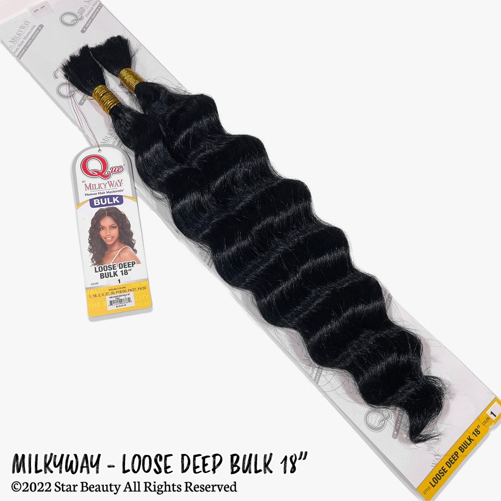 Shake N Go MilkyWay Que Human Hair Deep Bulk 18" | Soft, Defined Curls for Braids & Natural Styling - Beauty Exchange Beauty Supply