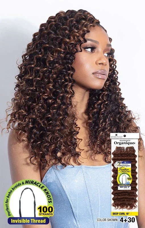 Shake N Go Organique Feather Crochet – Deep Curl 18" - Beauty Exchange Beauty Supply
