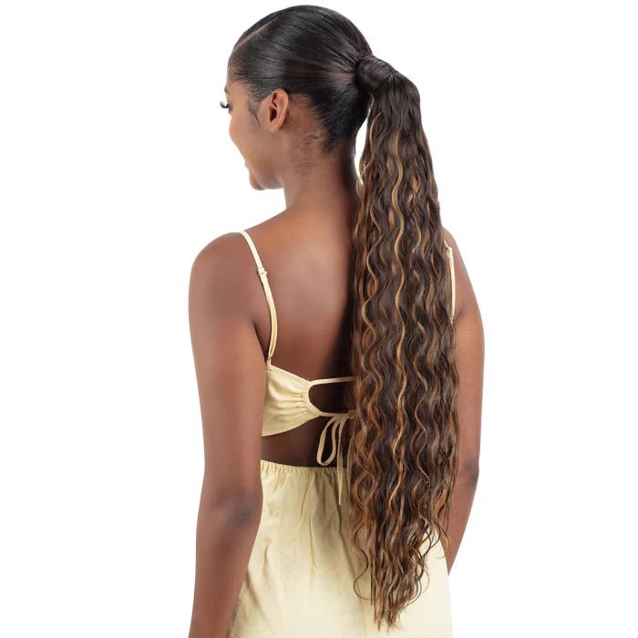 Shake N Go Organique Pony Pro Weave Ponytail – BREEZY WAVE 26” | Long, Soft Waves with Natural Shine | Wrap Ponytail Glam - Beauty Exchange Beauty Supply
