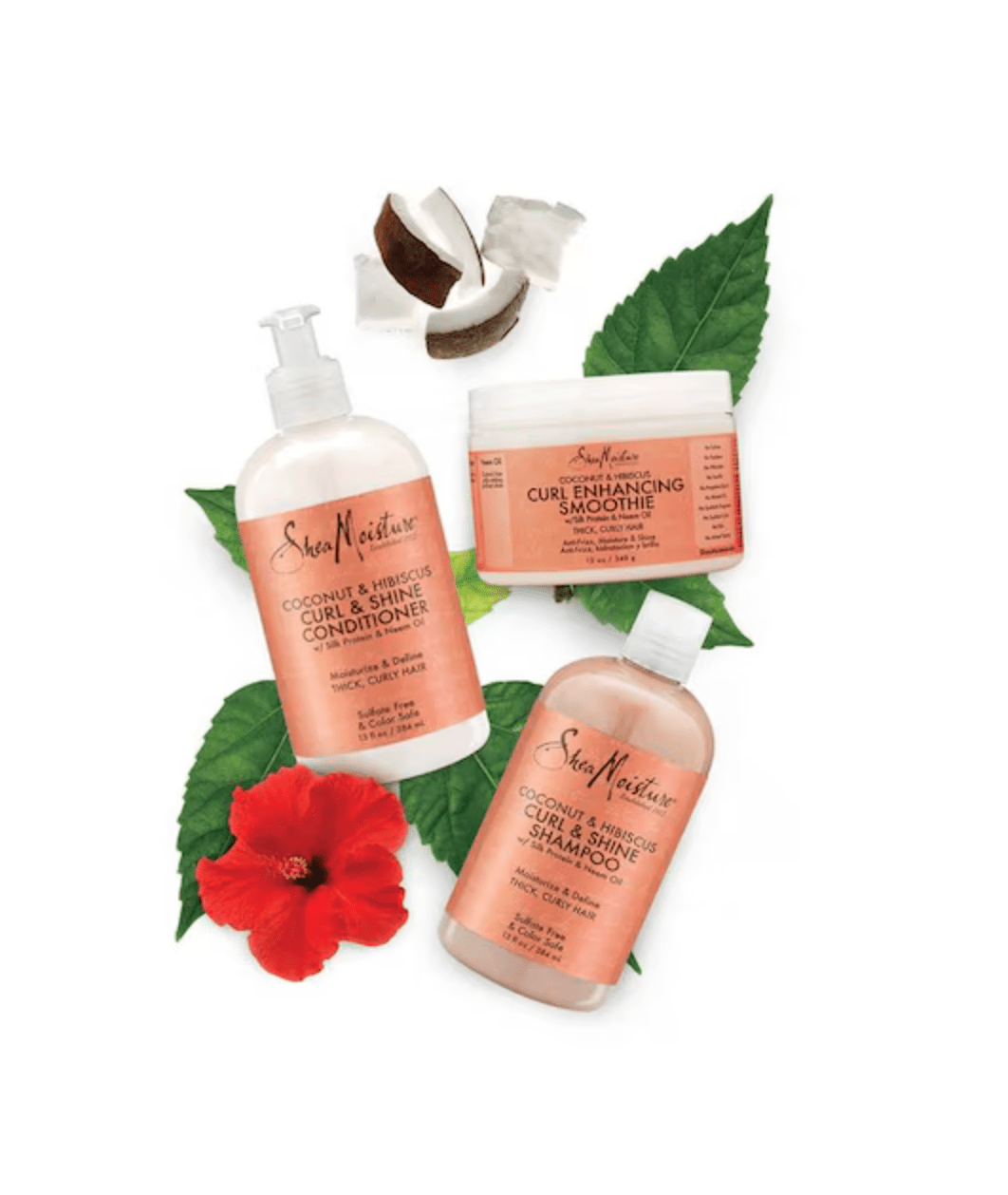 SheaMoisture Coconut & Hibiscus Curl & Shine Shampoo and Conditioner - Beauty Exchange Beauty Supply