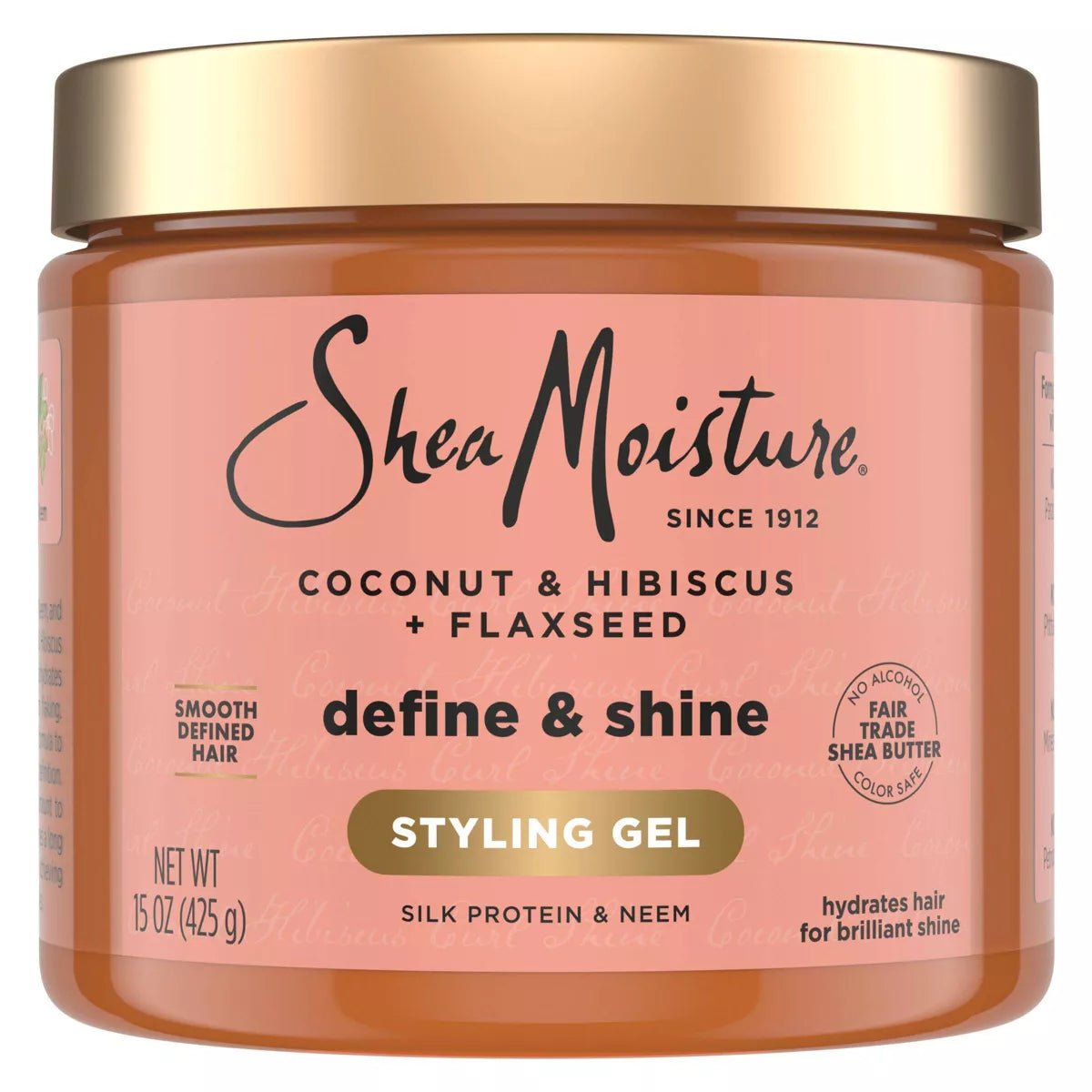 SheaMoisture Coconut & Hibiscus + Flaxseed Defining Styling Hair Gel - 15oz - Beauty Exchange Beauty Supply