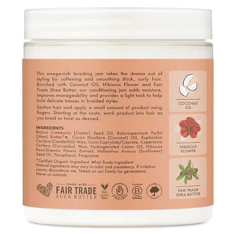 SheaMoisture Kids Braiding Jam Coconut & Hibiscus – 5.5 oz | Moisturizing Styling Gel for Curly Hair - Beauty Exchange Beauty Supply