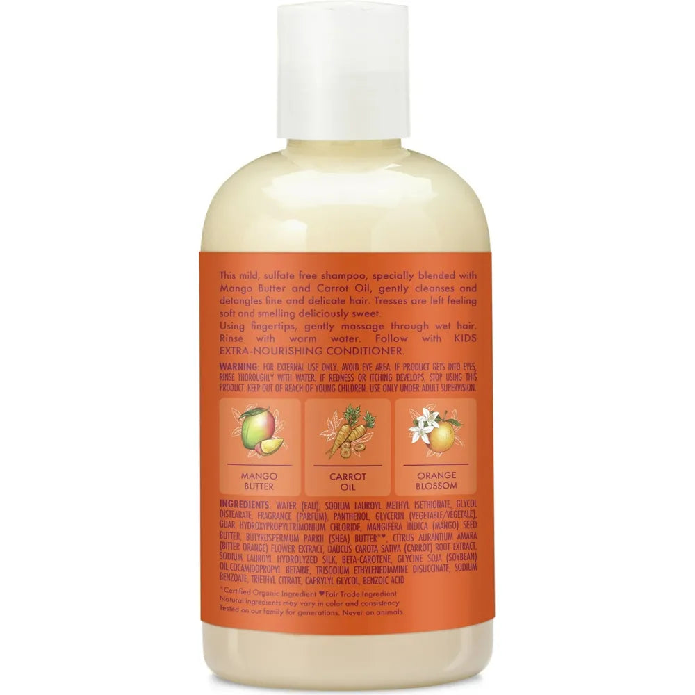 SheaMoisture Kids Nourishing Daily Shampoo for Dry Hair, Mango and Carrot – 8 fl oz | Gentle, Moisturizing Cleanse for Kids - Beauty Exchange Beauty Supply
