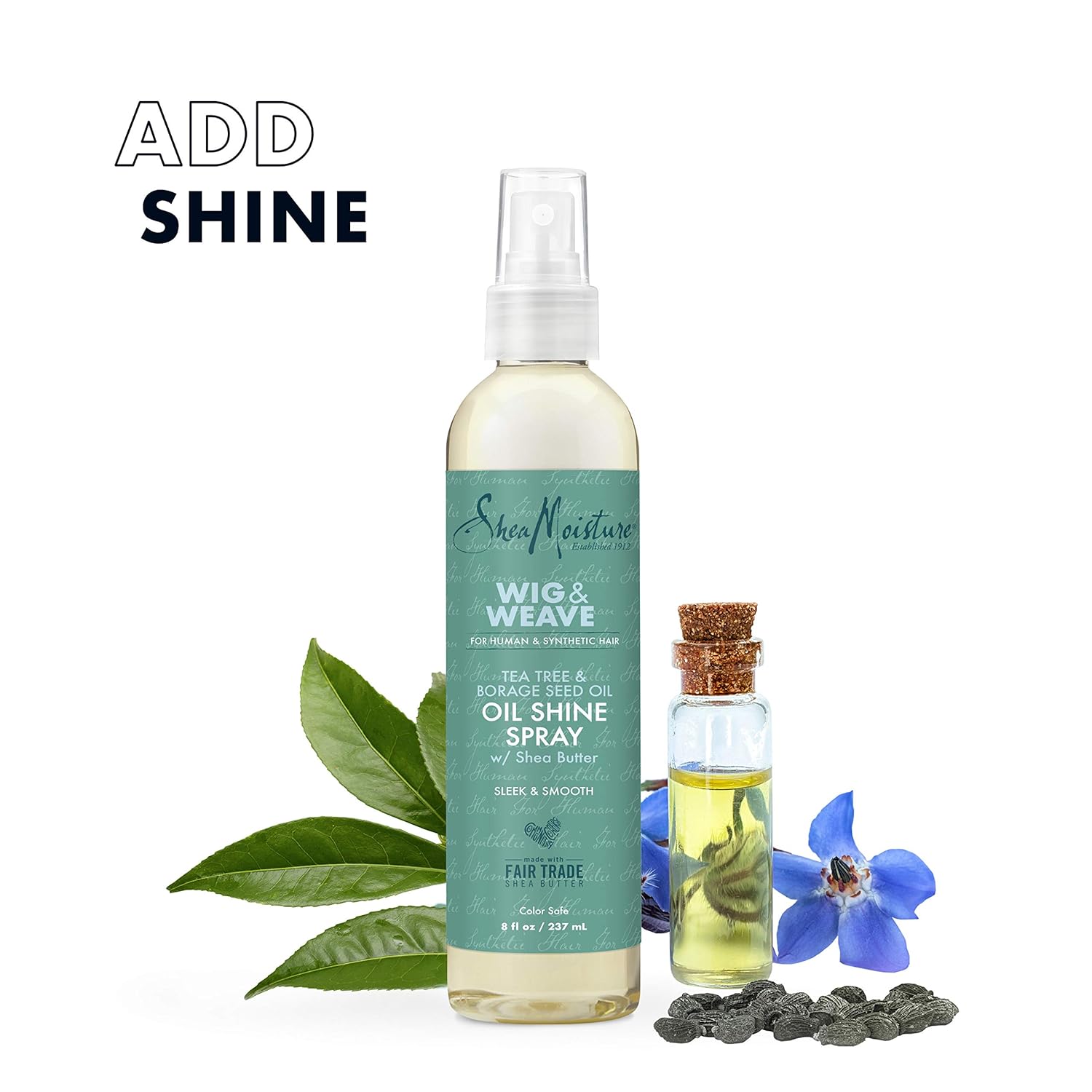 SheaMoisture Wig & Weave โ Lightweight Oil Shine Spray 8 oz - Beauty Exchange Beauty Supply