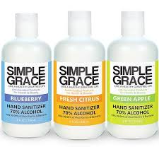 Simple Grace Hand Sanitizer | Fresh Citrus, Green Apple & Blueberry Scented | 70% Alcohol | 8oz - Beauty Exchange Beauty Supply