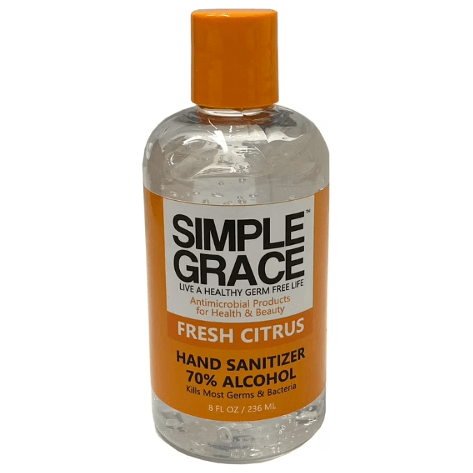 Simple Grace Hand Sanitizer | Fresh Citrus, Green Apple & Blueberry Scented | 70% Alcohol | 8oz - Beauty Exchange Beauty Supply