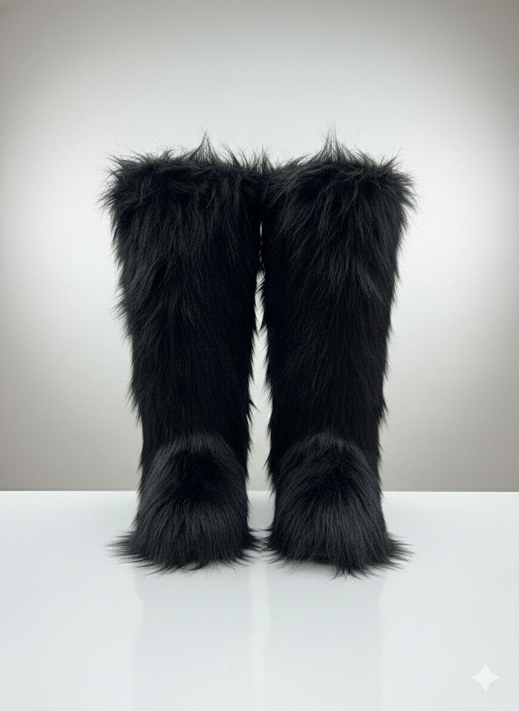 SnowFluff Knee - High Fur Boots - Beauty Exchange Beauty Supply