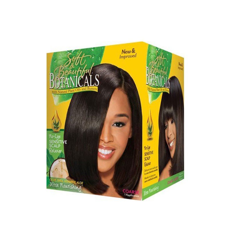 Soft & Beautiful Botanicals | 2 Variants - Relaxer & Texturizer Kit | Coarse Hair | No - Lye, Sensitive Scalp Formula – 1 Application - Beauty Exchange Beauty Supply
