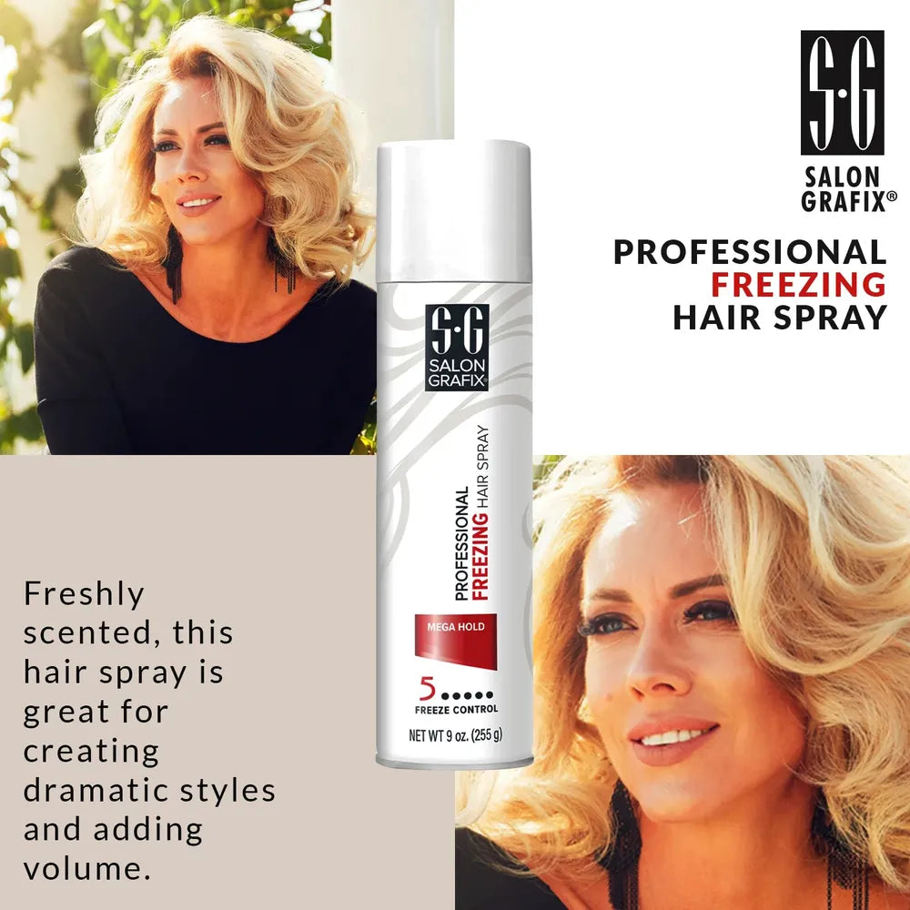 Salon Grafix Freezing Hair Spray – Mega Hold – 10oz