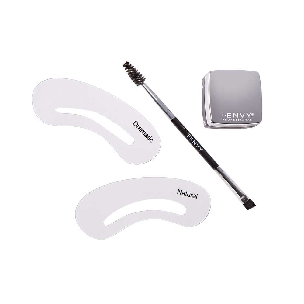 IENVY by KISS All-in-One Brow Pomade + Bonus Duo Brow Brush & Stencils - 5g