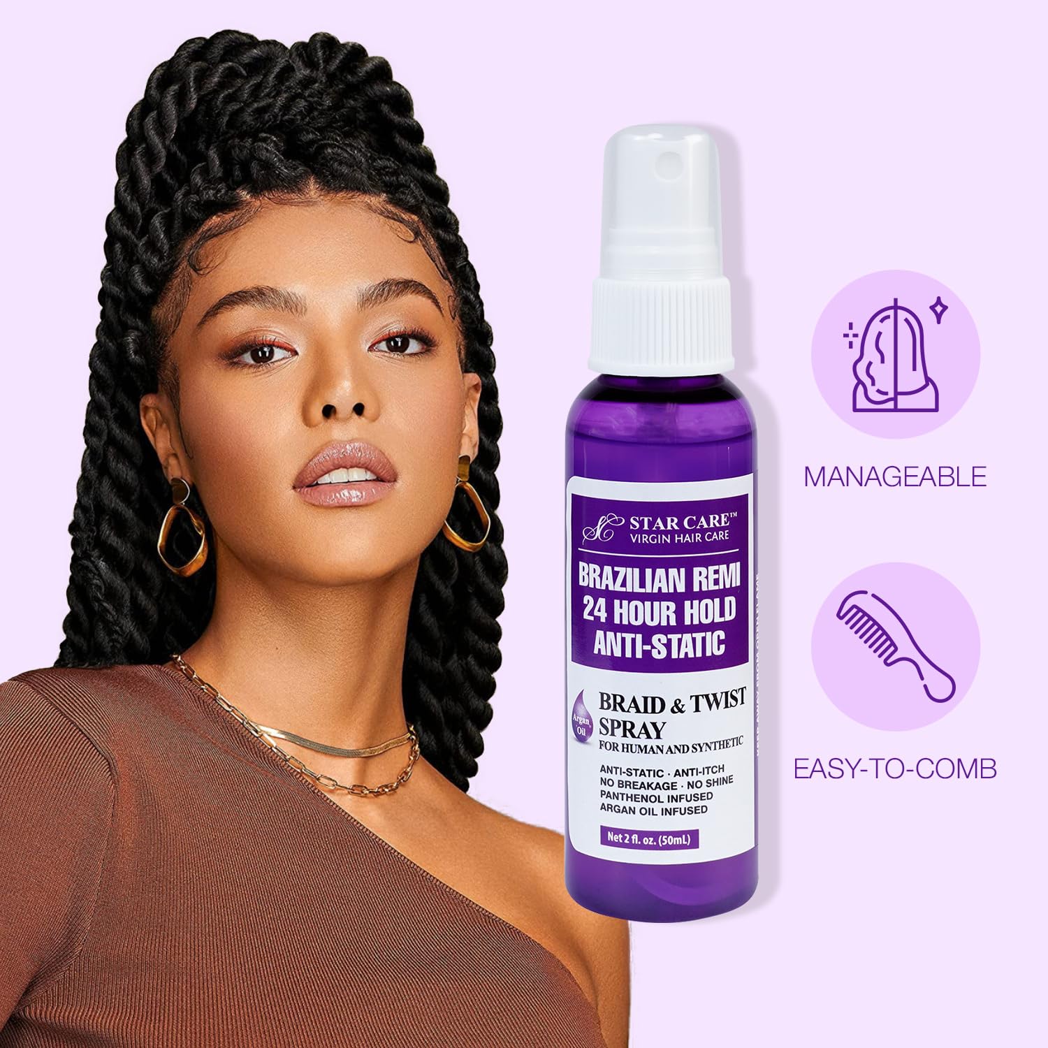 Star Care Detangler Spray – 24H Hold – 2 oz - Beauty Exchange Beauty Supply