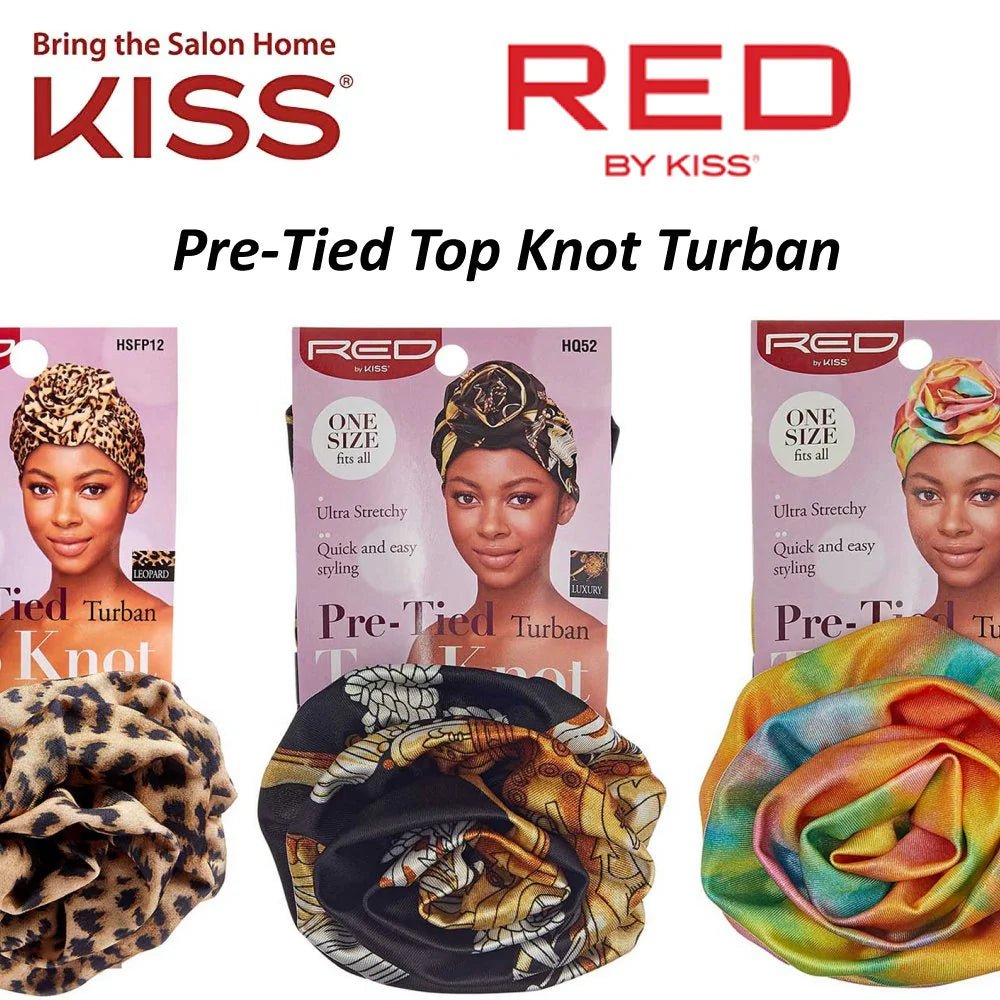 Stay Stylish & Effortless – Red by Kiss Pre - Tied Turban Top Knot (One Size Fits Most) - Beauty Exchange Beauty Supply