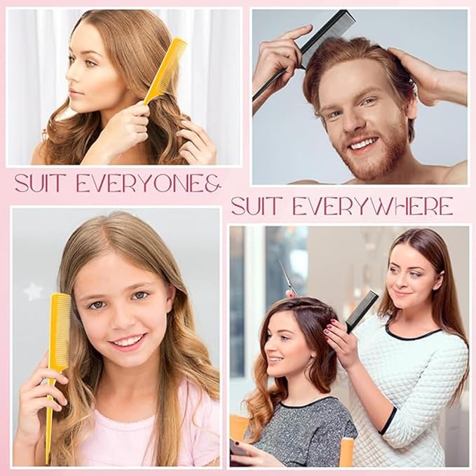 Sturdy | Rat Tail Comb Fine - tooth Hair Combs | Thin & Long Handle | - Beauty Exchange Beauty Supply