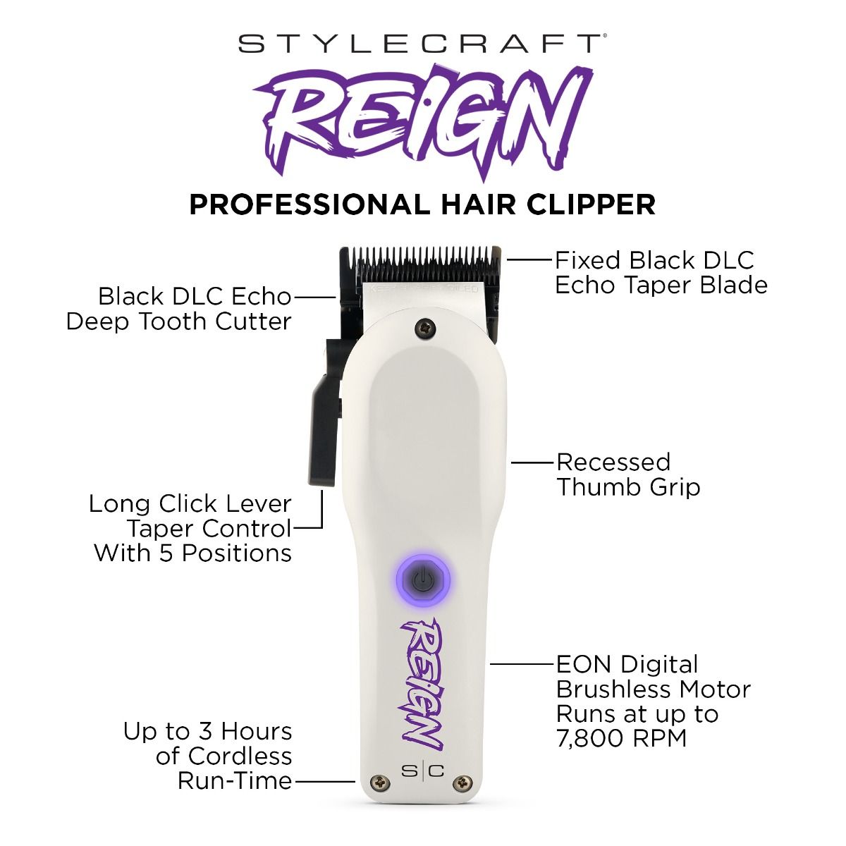 StyleCraft Reign Professional Hair Clipper - Beauty Exchange Beauty Supply