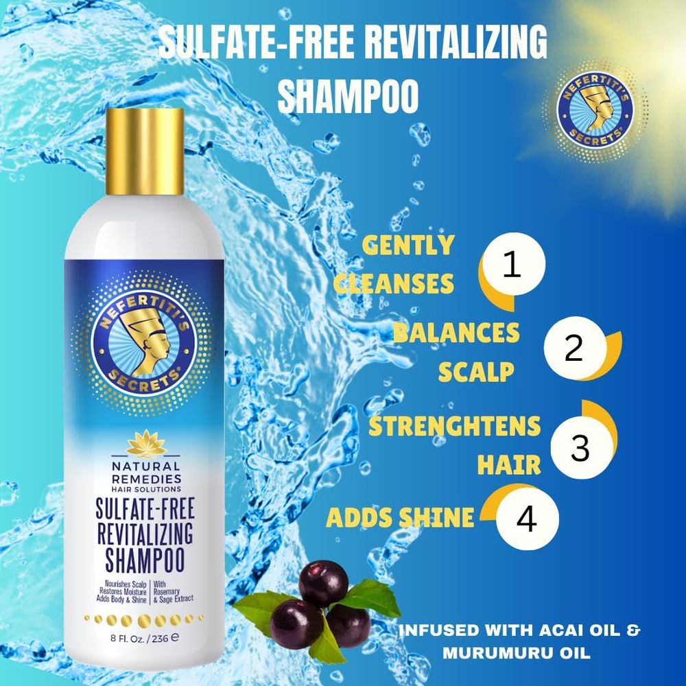 Sulfate - Free Nefertiti Shampoo โ Nourishing & Hydrating Shampoo for All Hair Types โ 8 oz - Beauty Exchange Beauty Supply