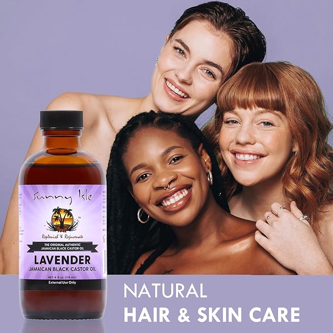 Sunny Isle Lavender Jamaican Black Castor Oil | Hair, Skin & Scalp Therapy | 4 oz & 8 oz - Beauty Exchange Beauty Supply