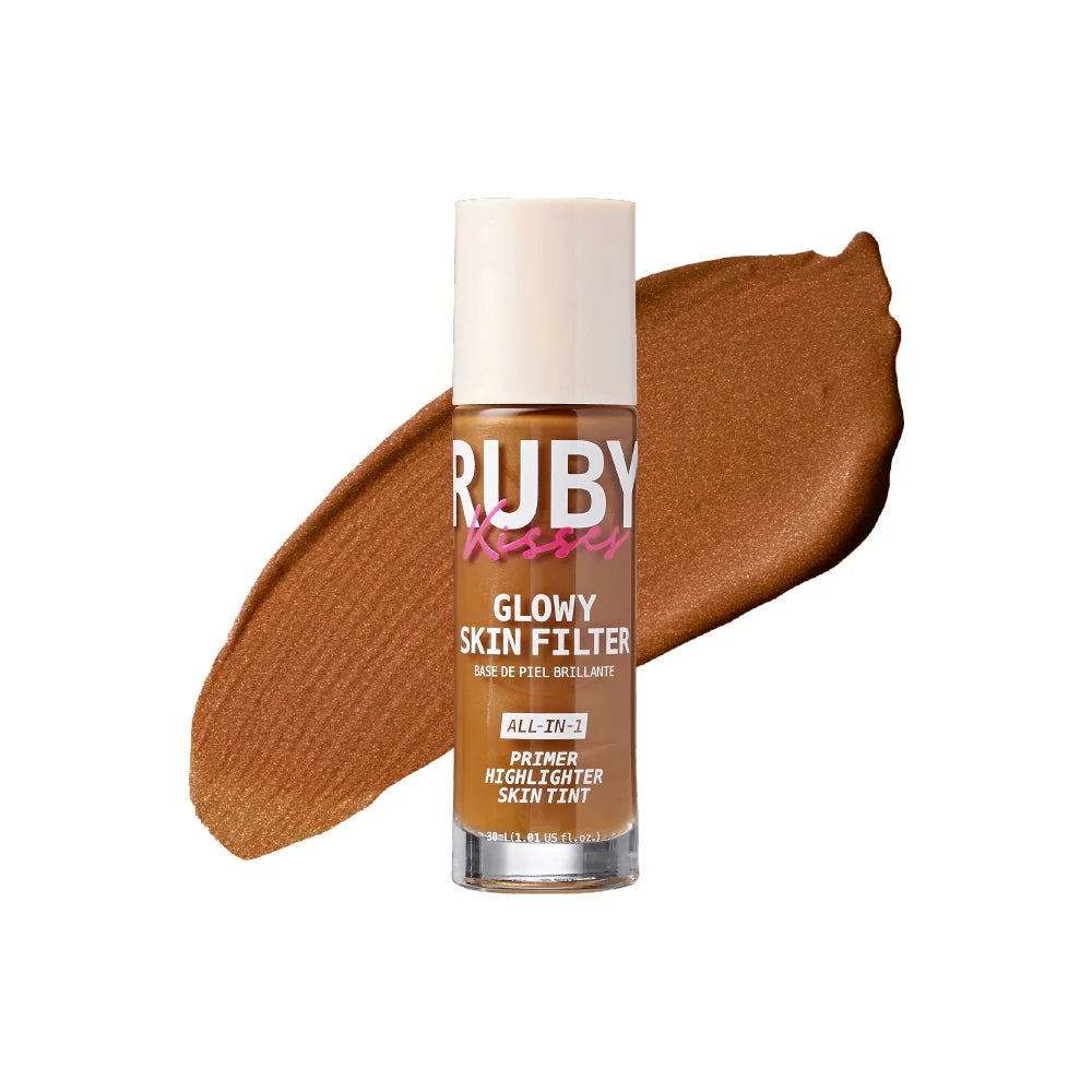 Ruby Kisses Glowy Skin Filter Foundation – 3-in-1 Primer, Skin Tint & Highlighter 10 Shades
