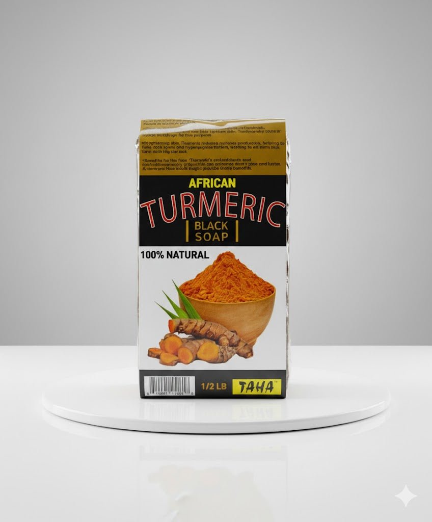 Taha African 100% Natural Turmeric Black Soap – 1/2lb - Beauty Exchange Beauty Supply